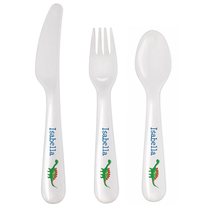 Personalised Dinosaur 3 Piece Plastic Cutlery Set Flatware Sets Mini Bee