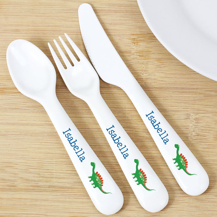 Personalised Dinosaur 3 Piece Plastic Cutlery Set Flatware Sets Mini Bee