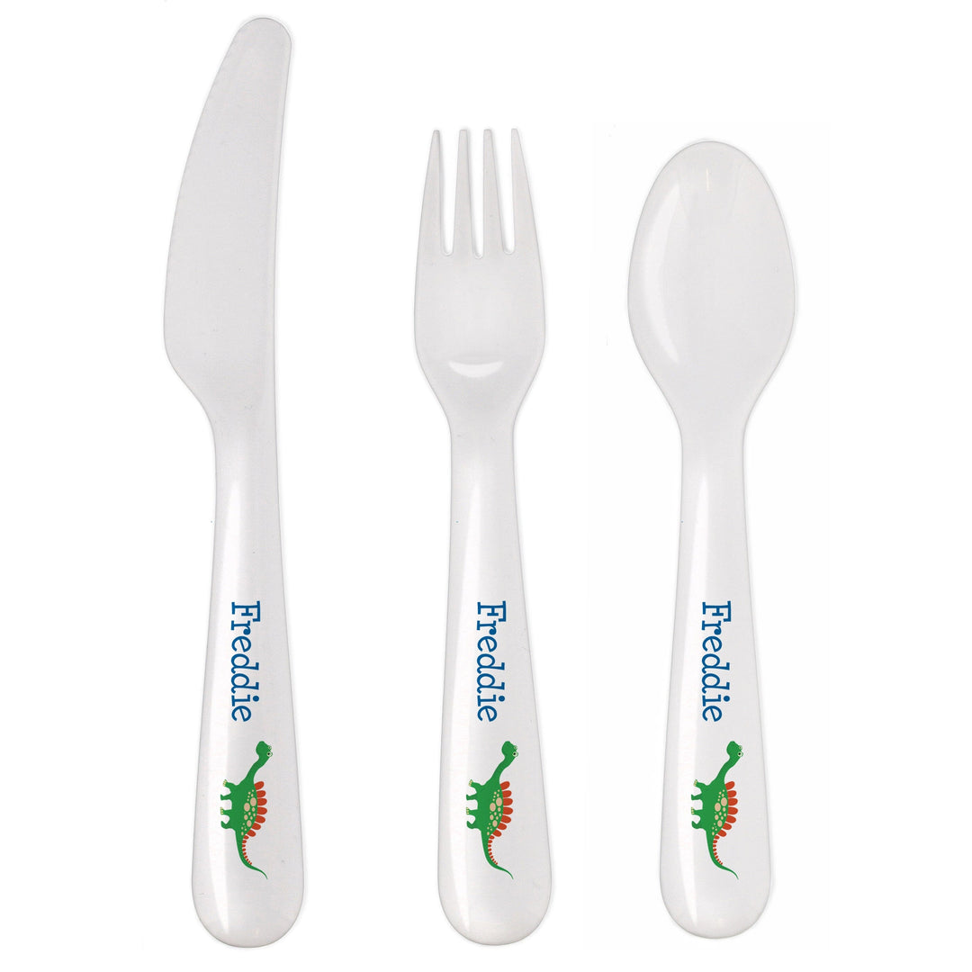 Personalised Dinosaur 3 Piece Plastic Cutlery Set Flatware Sets Mini Bee
