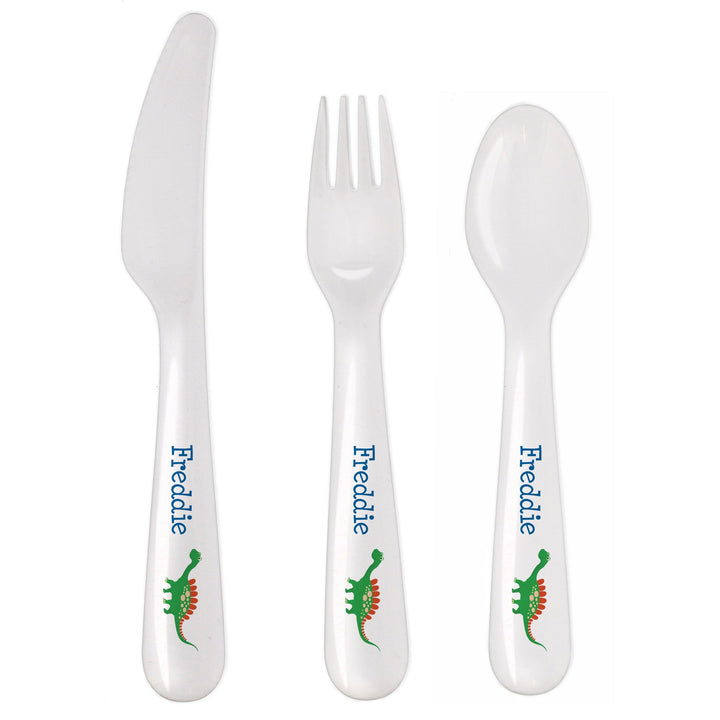Personalised Dinosaur 3 Piece Plastic Cutlery Set Flatware Sets Mini Bee