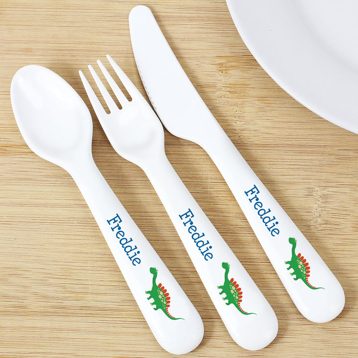 Personalised Dinosaur 3 Piece Plastic Cutlery Set Flatware Sets Mini Bee