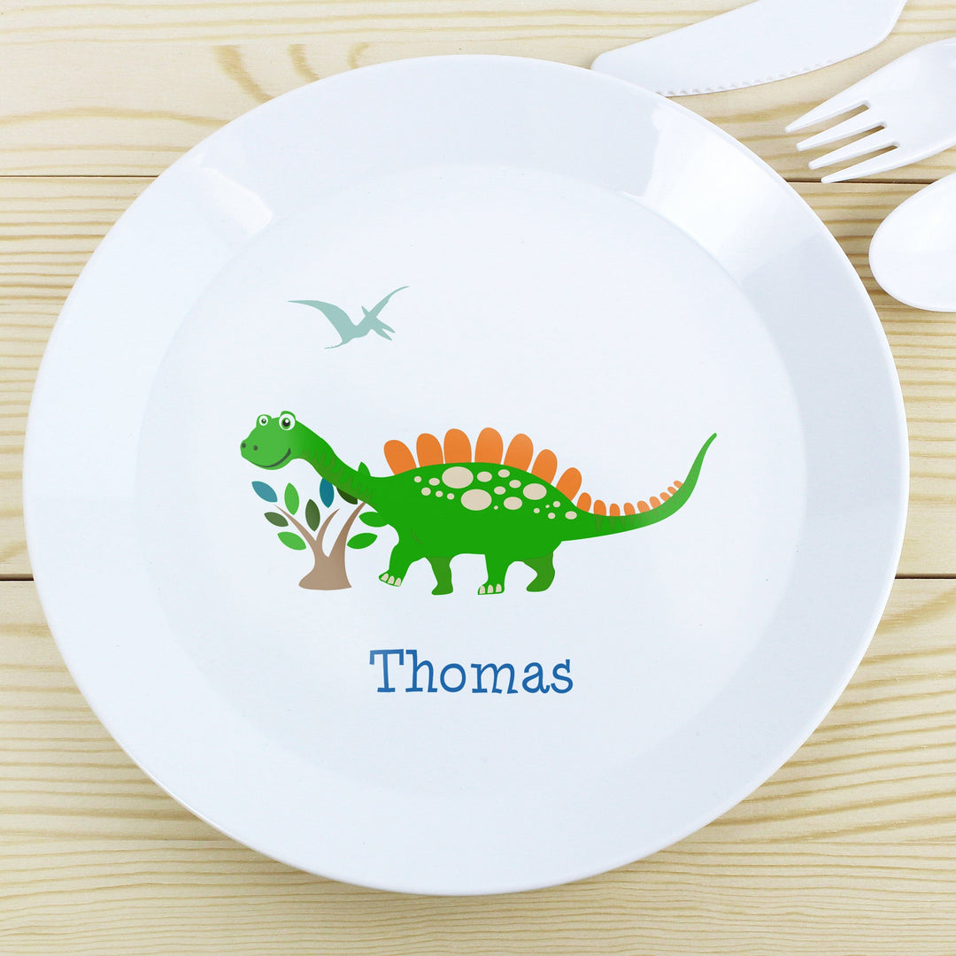 Personalised Dinosaur Plastic Plate Plates Mini Bee