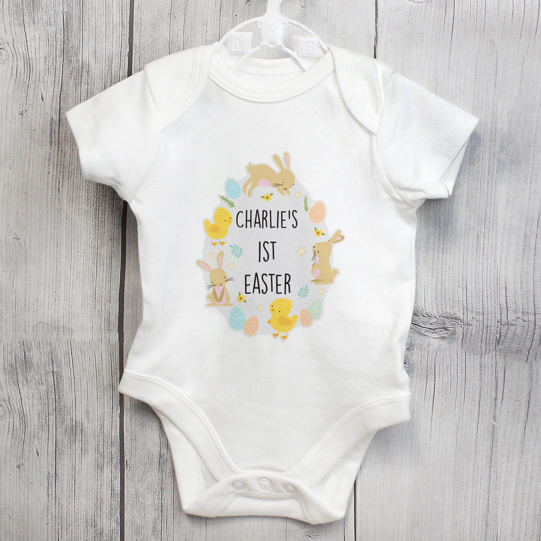 Personalised Easter Bunny & Chick Baby Vest Baby One-Pieces Mini Bee