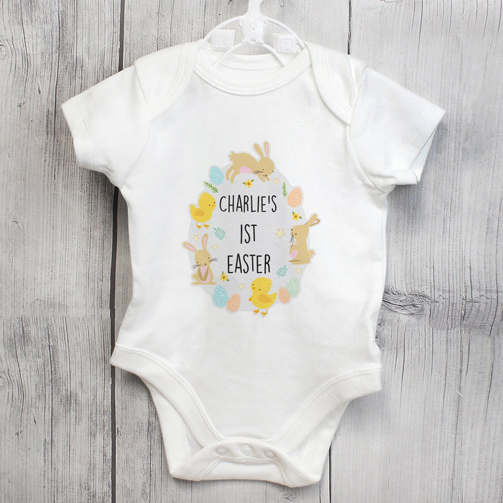Personalised Easter Bunny & Chick Baby Vest Baby One-Pieces Mini Bee