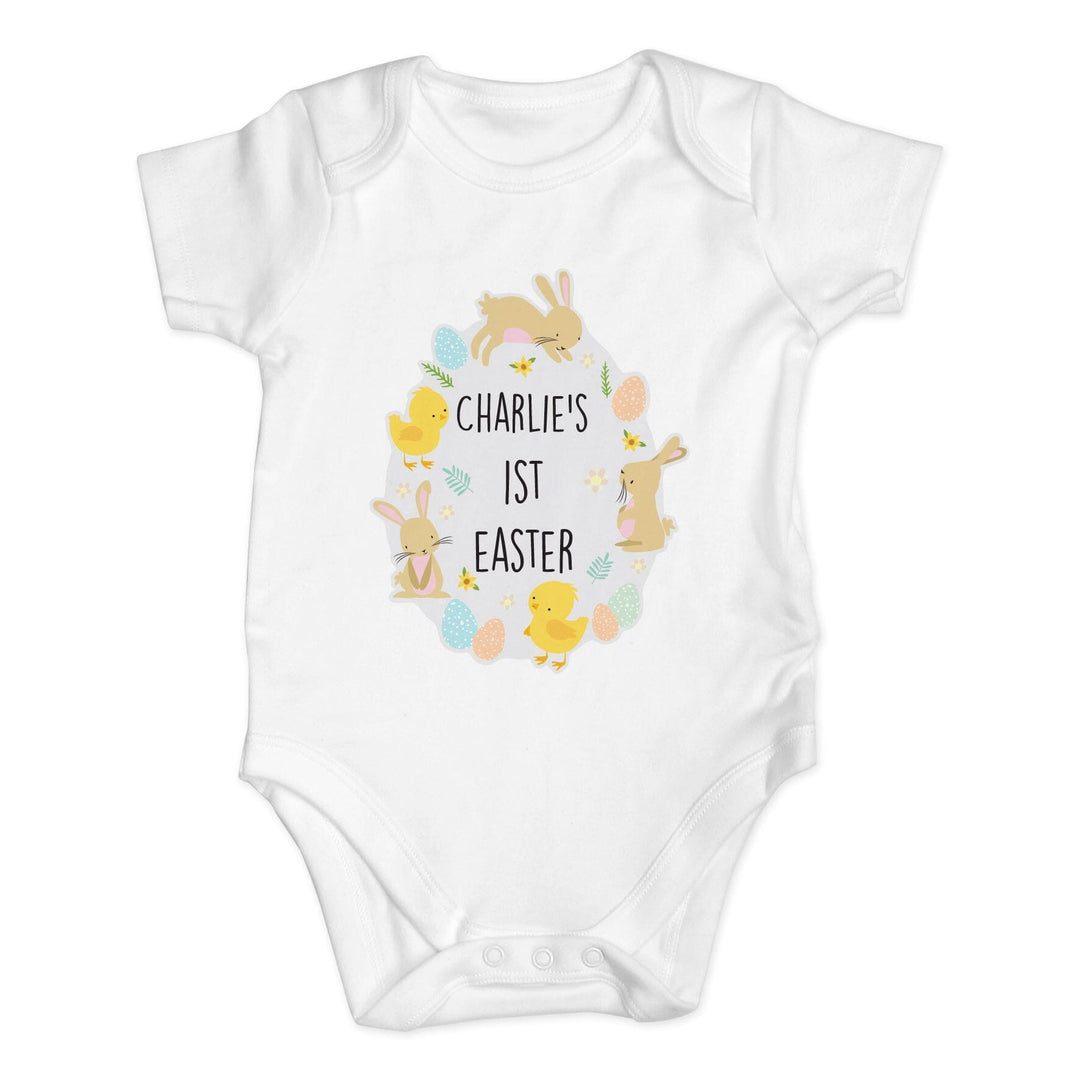 Personalised Easter Bunny & Chick Baby Vest Baby One-Pieces Mini Bee