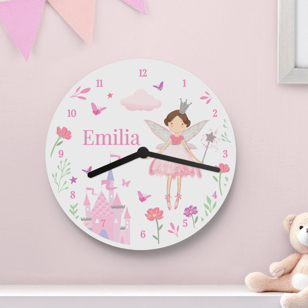 Personalised Fairy Princess Wooden Clock Wall Clocks Mini Bee