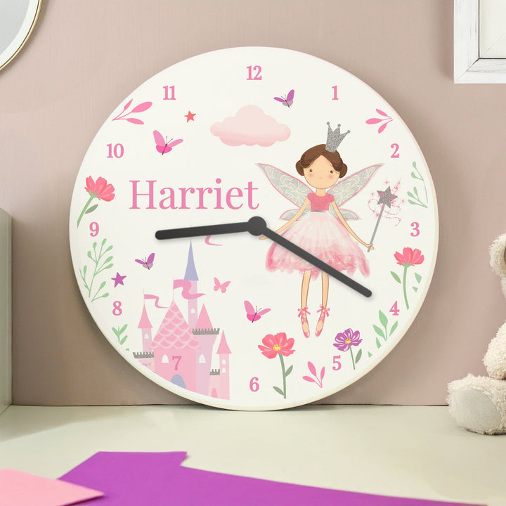 Personalised Fairy Princess Wooden Clock Wall Clocks Mini Bee