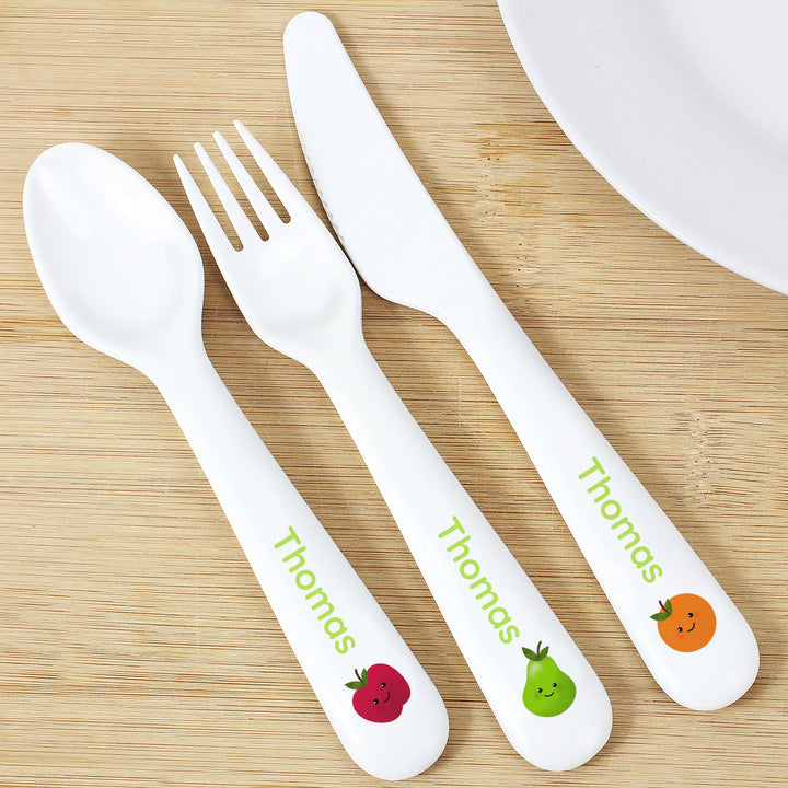 Personalised Healthy Eating Plastic Cutlery Flatware Sets Mini Bee