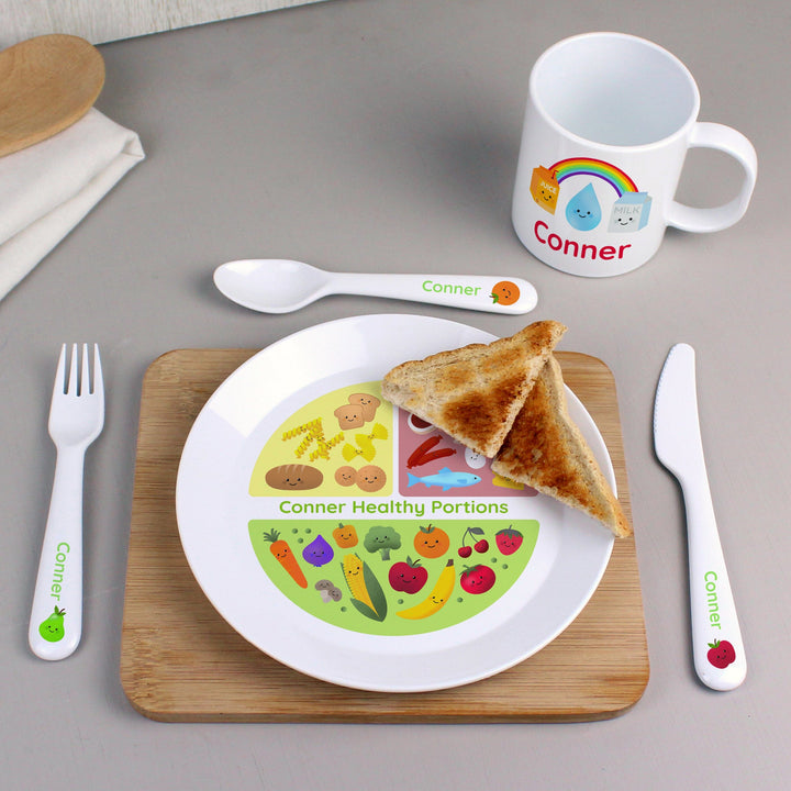 Personalised Healthy Eating Portions Plastic Plate Plates Mini Bee