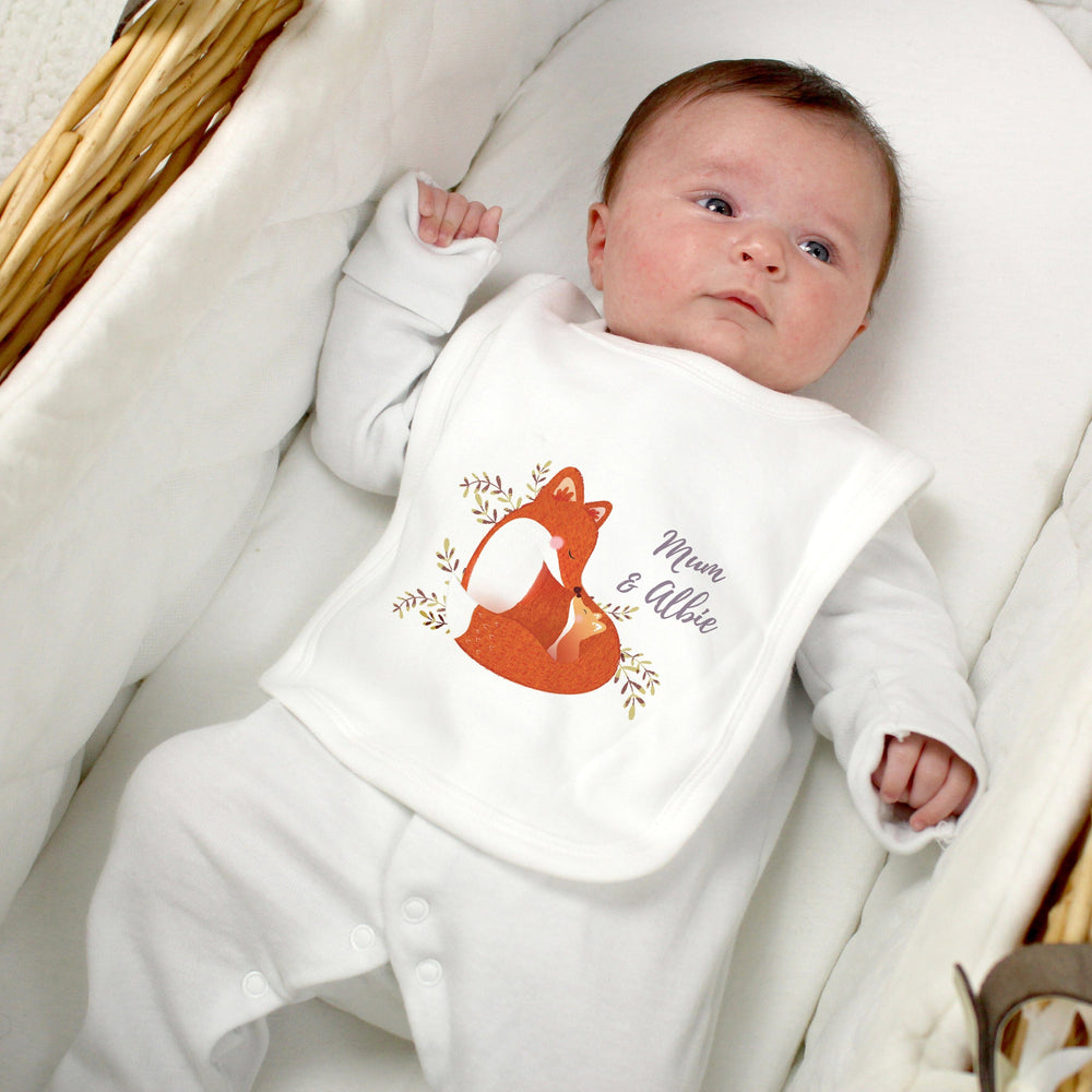 Personalised Mummy and Me Fox Bib Bibs Mini Bee