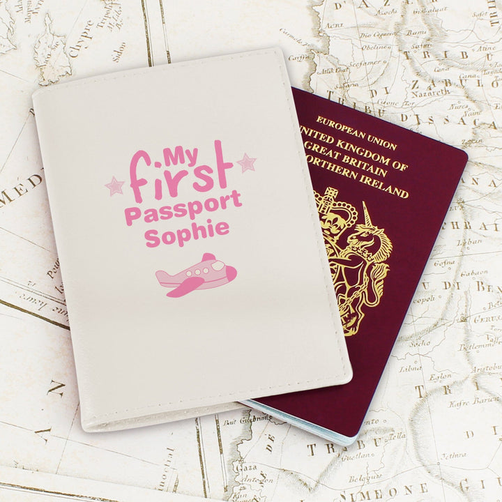 Personalised My First Cream Passport Holder Luggage Tags Mini Bee