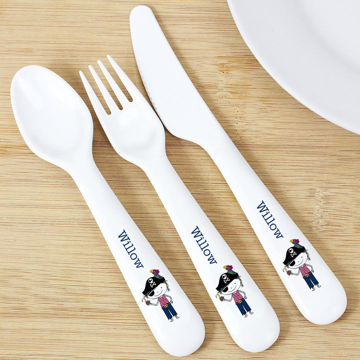 Personalised Pirate 3 Piece Plastic Cutlery Set Flatware Sets Mini Bee