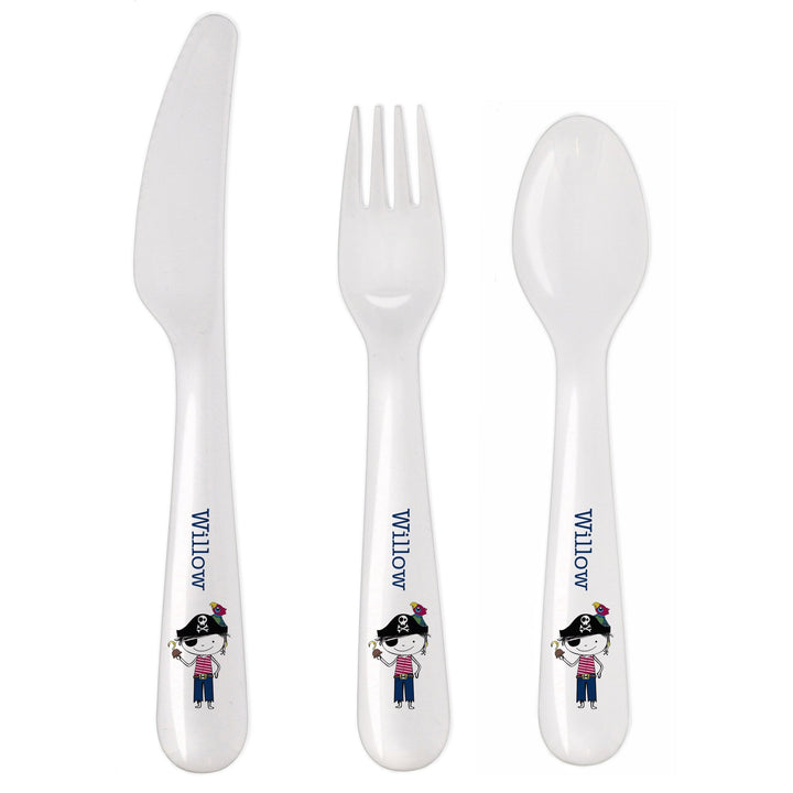 Personalised Pirate 3 Piece Plastic Cutlery Set Flatware Sets Mini Bee