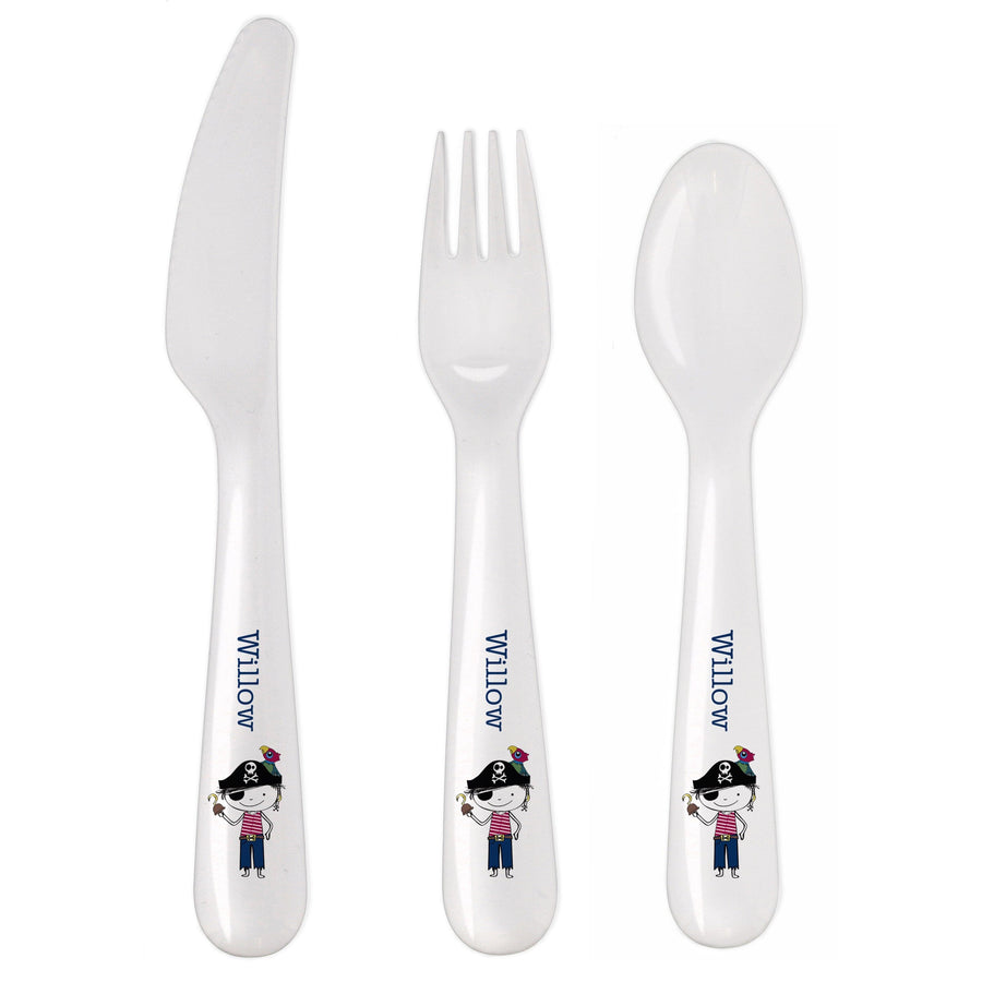 Personalised Pirate 3 Piece Plastic Cutlery Set Flatware Sets Mini Bee