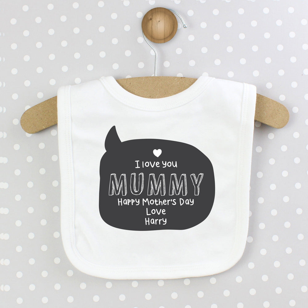 Personalised Speech Bubble Bib Bibs Mini Bee