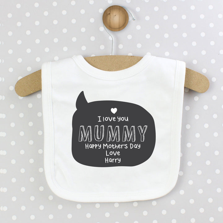 Personalised Speech Bubble Bib Bibs Mini Bee