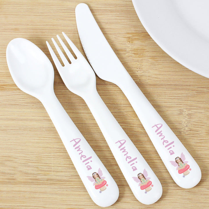 Personalised Toadstool Fairy Plastic Cutlery Flatware Sets Mini Bee