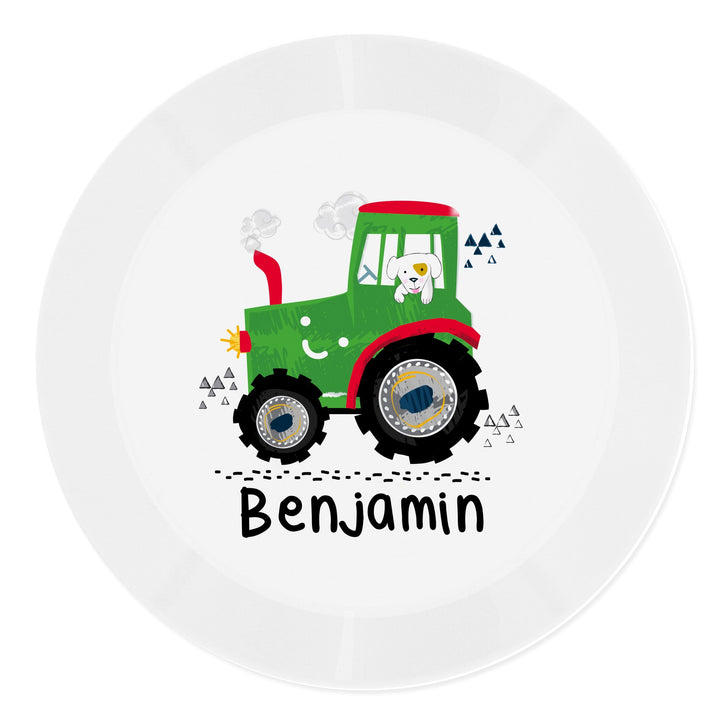 Personalised Tractor Plastic Plate Plates Mini Bee