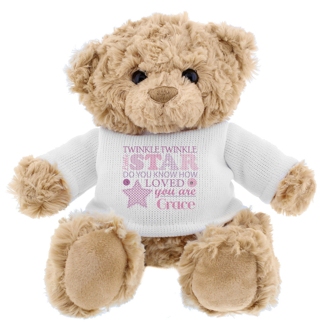 Personalised Twinkle Girls Teddy Bear Baby Activity Toys Mini Bee