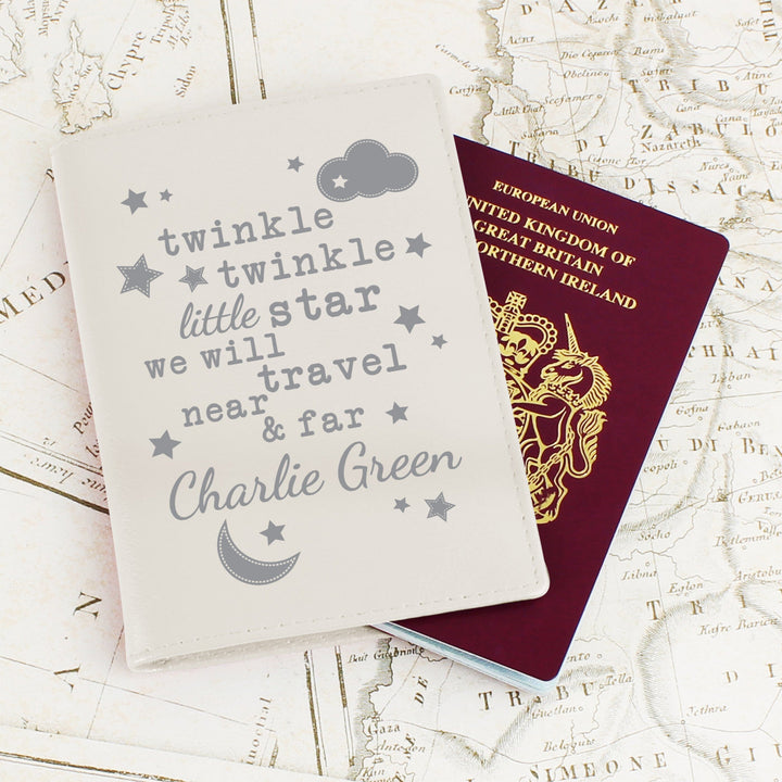 Personalised Twinkle Twinkle Cream Passport Holder Luggage Tags Mini Bee