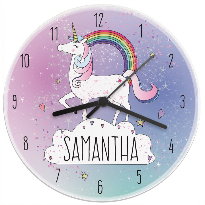 Personalised Unicorn Wooden Clock Wall Clocks Mini Bee