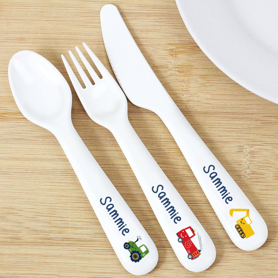 Personalised Vehicles Plastic Cutlery Flatware Sets Mini Bee