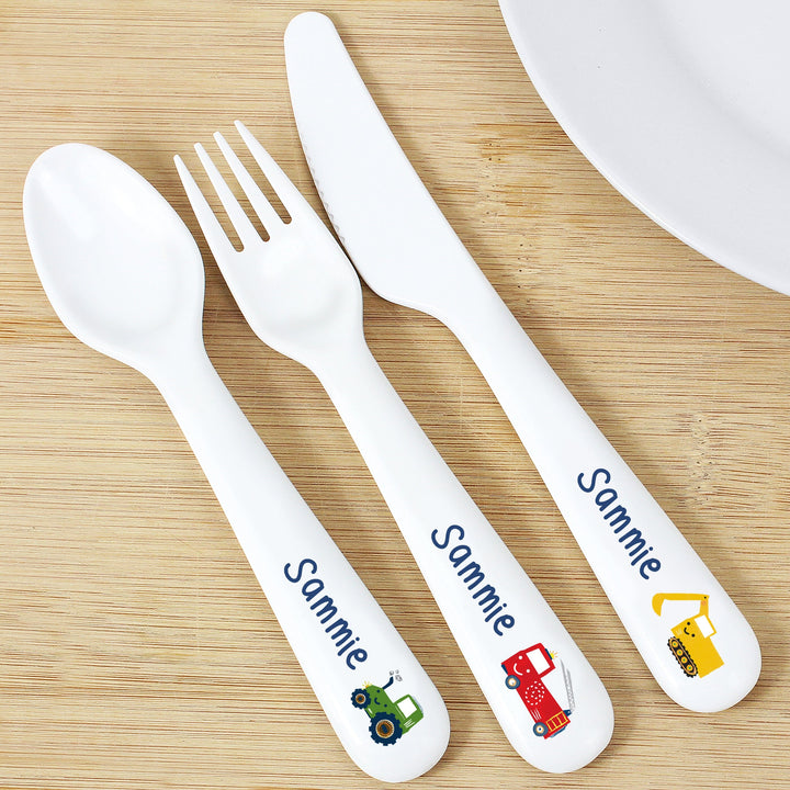 Personalised Vehicles Plastic Cutlery Flatware Sets Mini Bee
