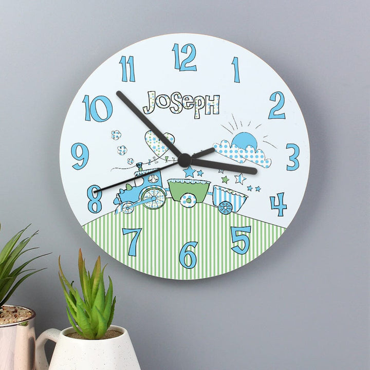 Personalised Whimsical Train Clock Wall Clocks Mini Bee