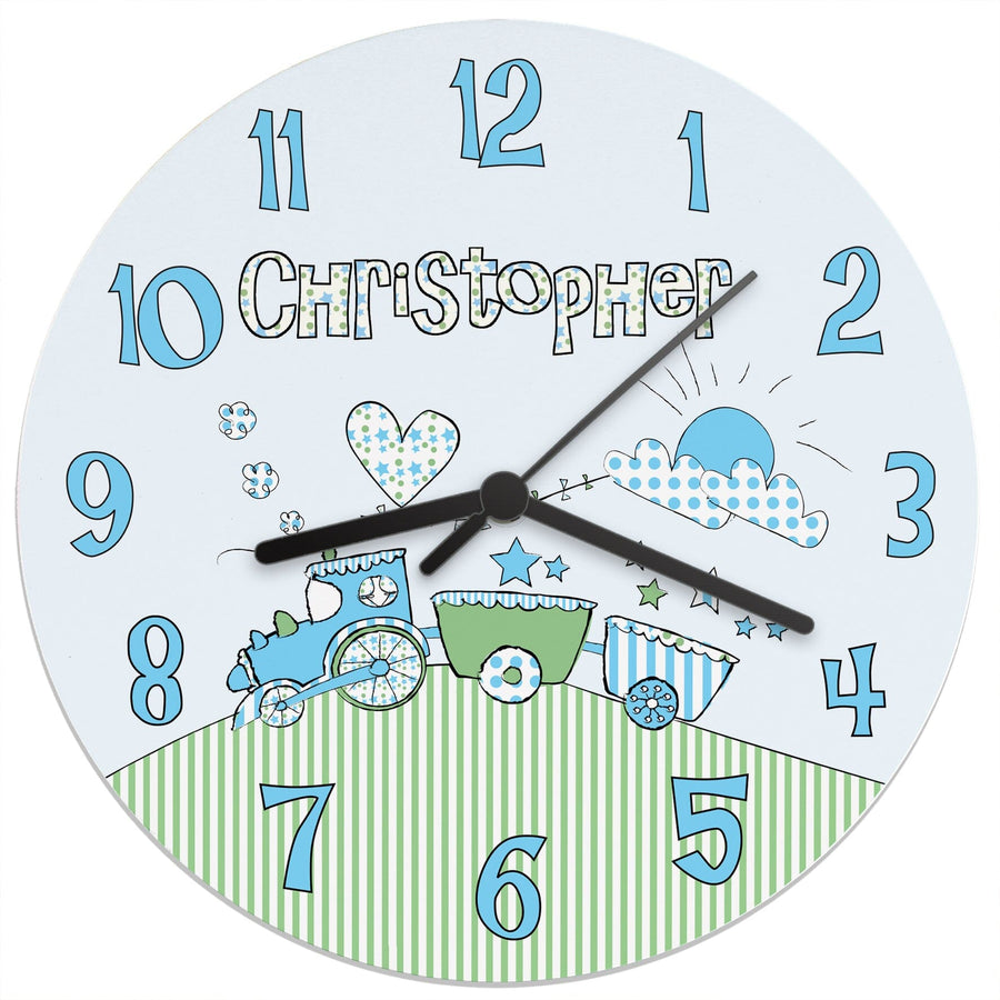 Personalised Whimsical Train Clock Wall Clocks Mini Bee