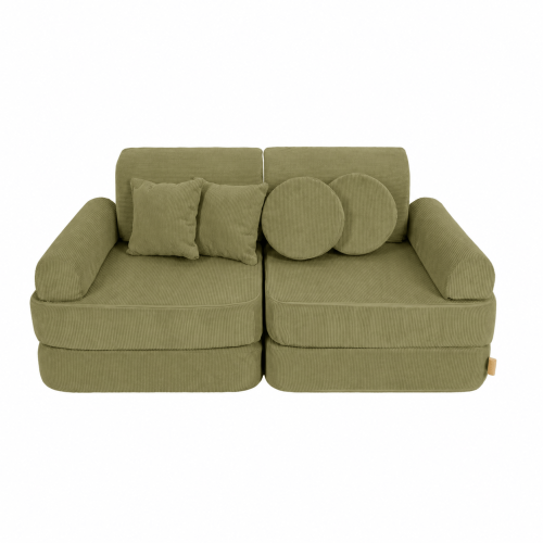 MeowBaby Slimcord Pocket Kids Sofa Plus in Lime