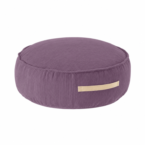 MeowBaby Round Pouf in Slimcord Lavender corduroy
