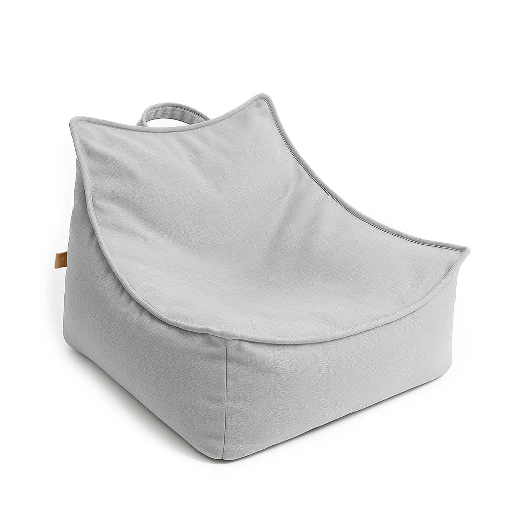 MeowBaby Outzy Sako Bag in FeatherFog Gray — water-repellent kids outdoor bean bag chair