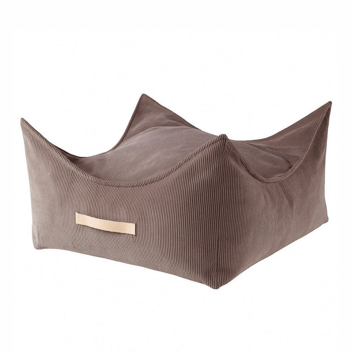 MeowBaby Slimcord Square Beanbag in Brown — 60x60 cm corduroy square bean bag for kids