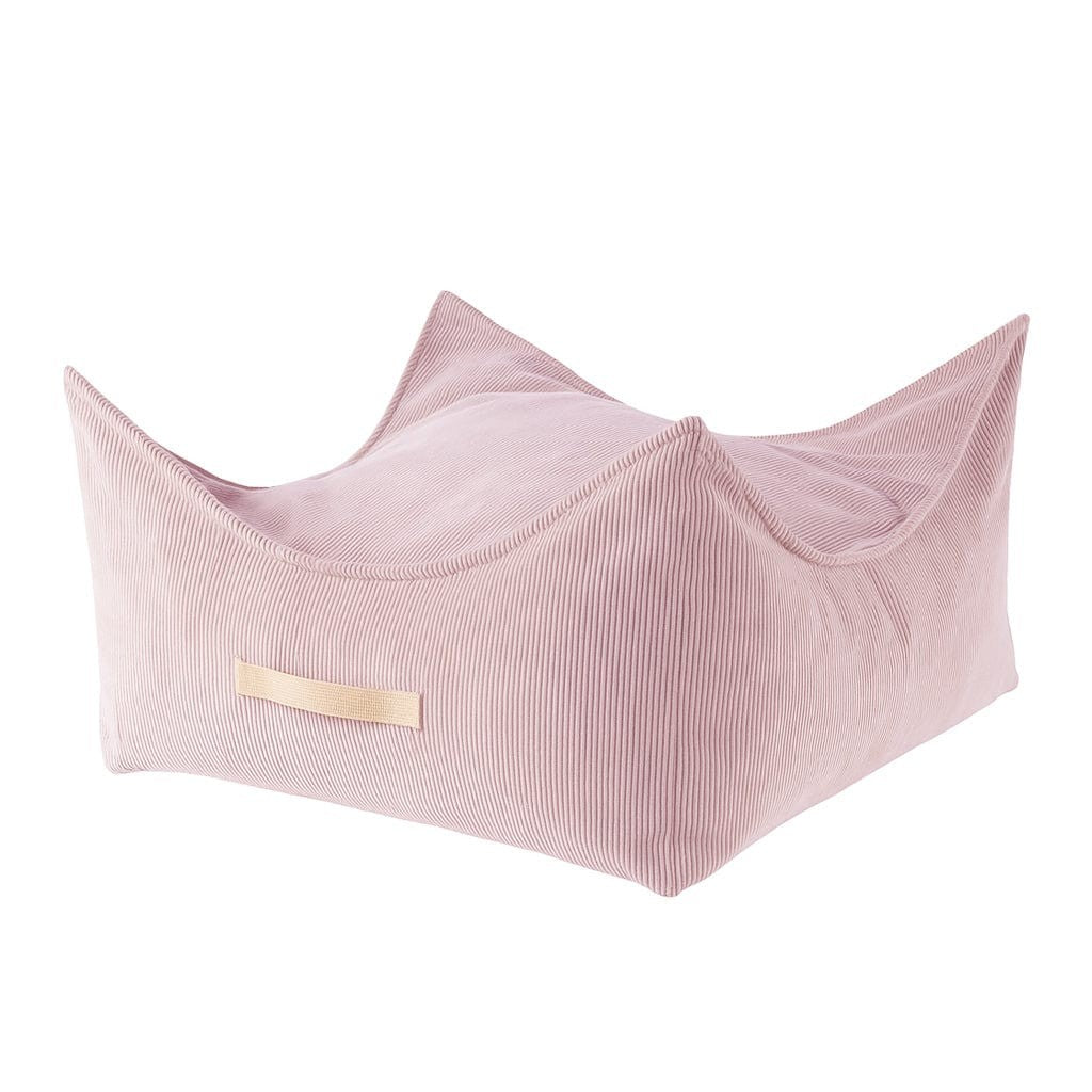MeowBaby Slimcord Square Beanbag in Pink — children's square corduroy bean bag seat