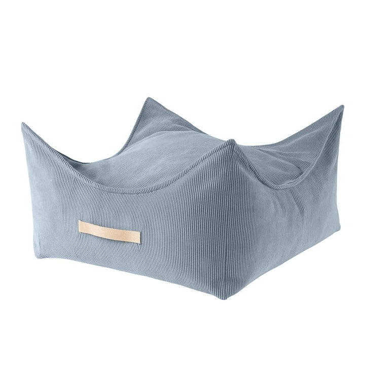 MeowBaby Slimcord Square Beanbag in Turquoise — low-profile square bean bag for children