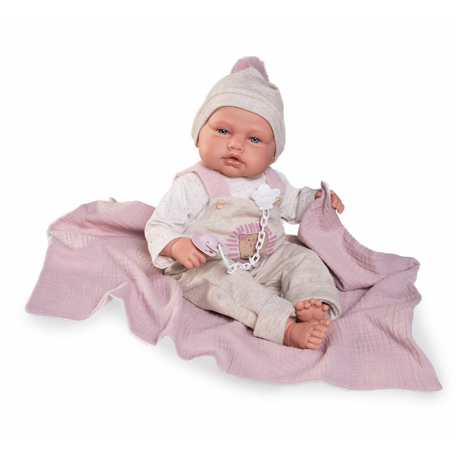 Antonio Juan Babydoo Poseable Doll with Blanket, 50cm, product photo on white background