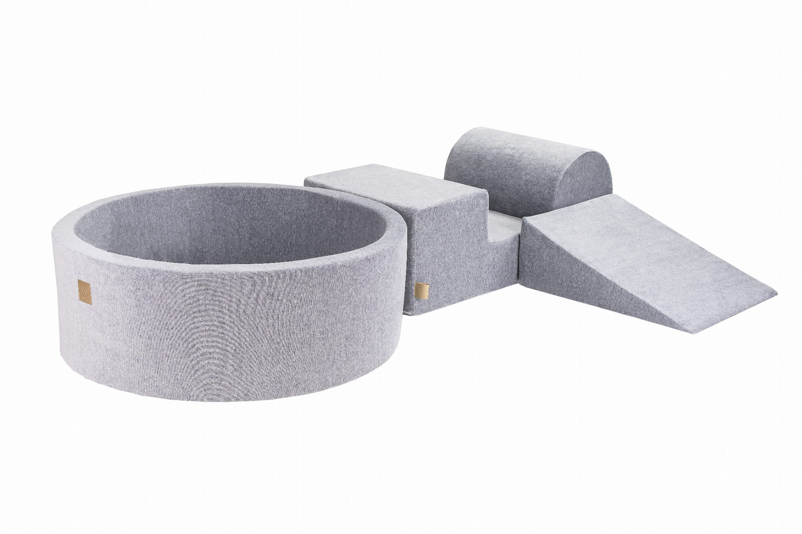 MeowBaby Soft Play Ball Pit - Velvet, Light Gray