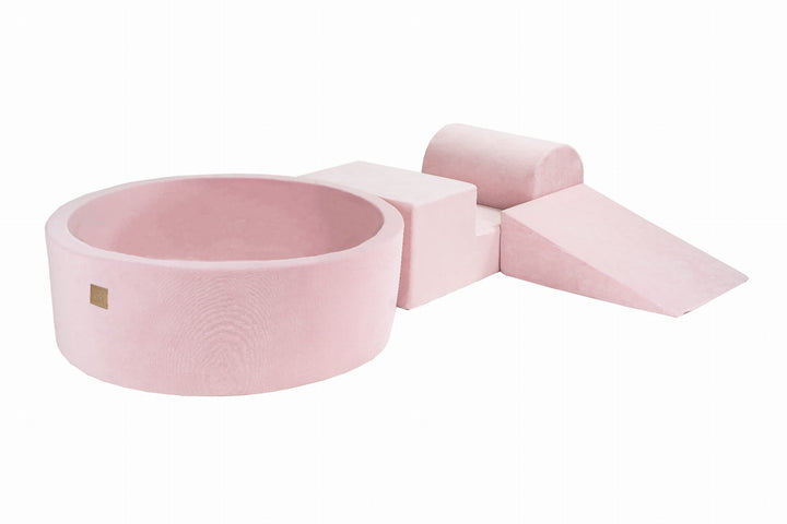 MeowBaby Soft Play Ball Pit - Velvet, Light Pink