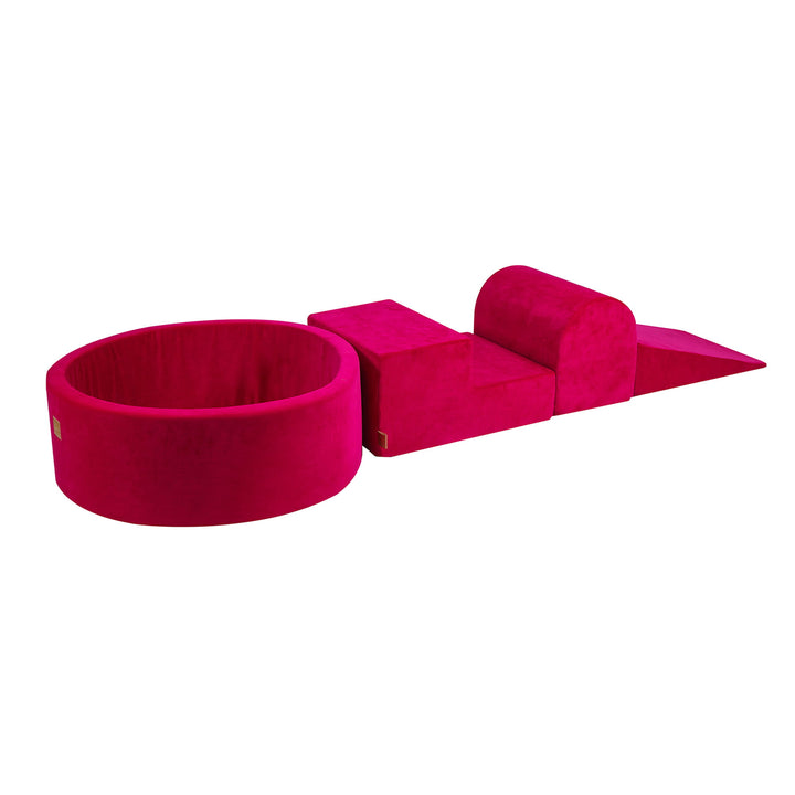 MeowBaby Soft Play Ball Pit - Velvet, Magenta