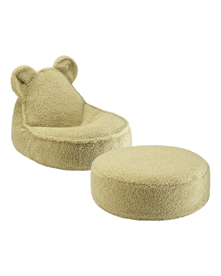 Wigiwama Bear Beanbag and Round Ottoman Set