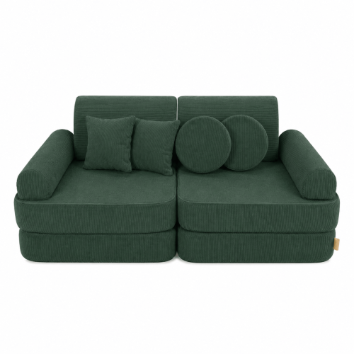 MeowBaby Slimcord Pocket Kids Sofa Plus in Forest