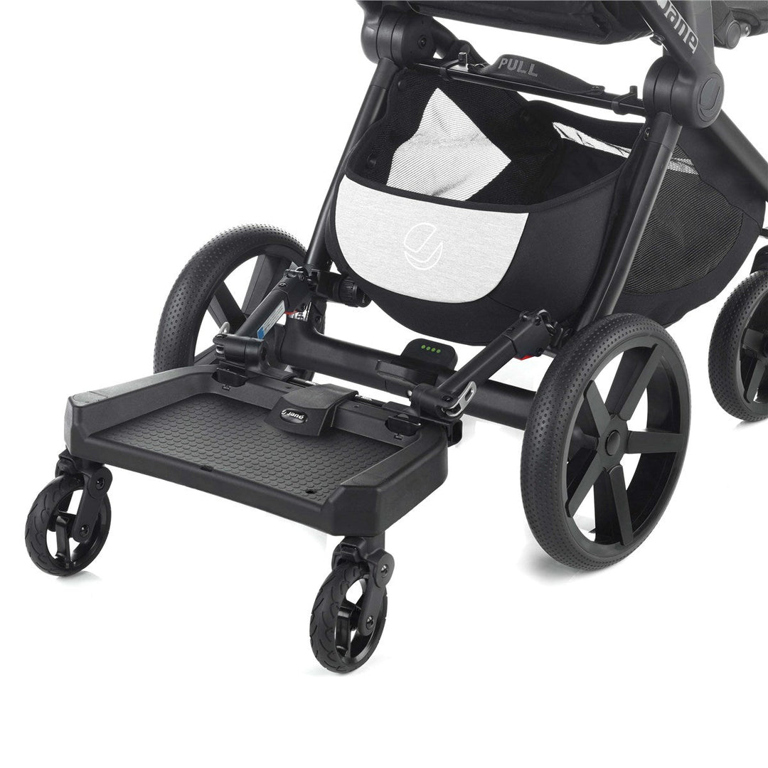 Jané Go Up Surfer buggy board rear attachment view, showing pushchair frame connection