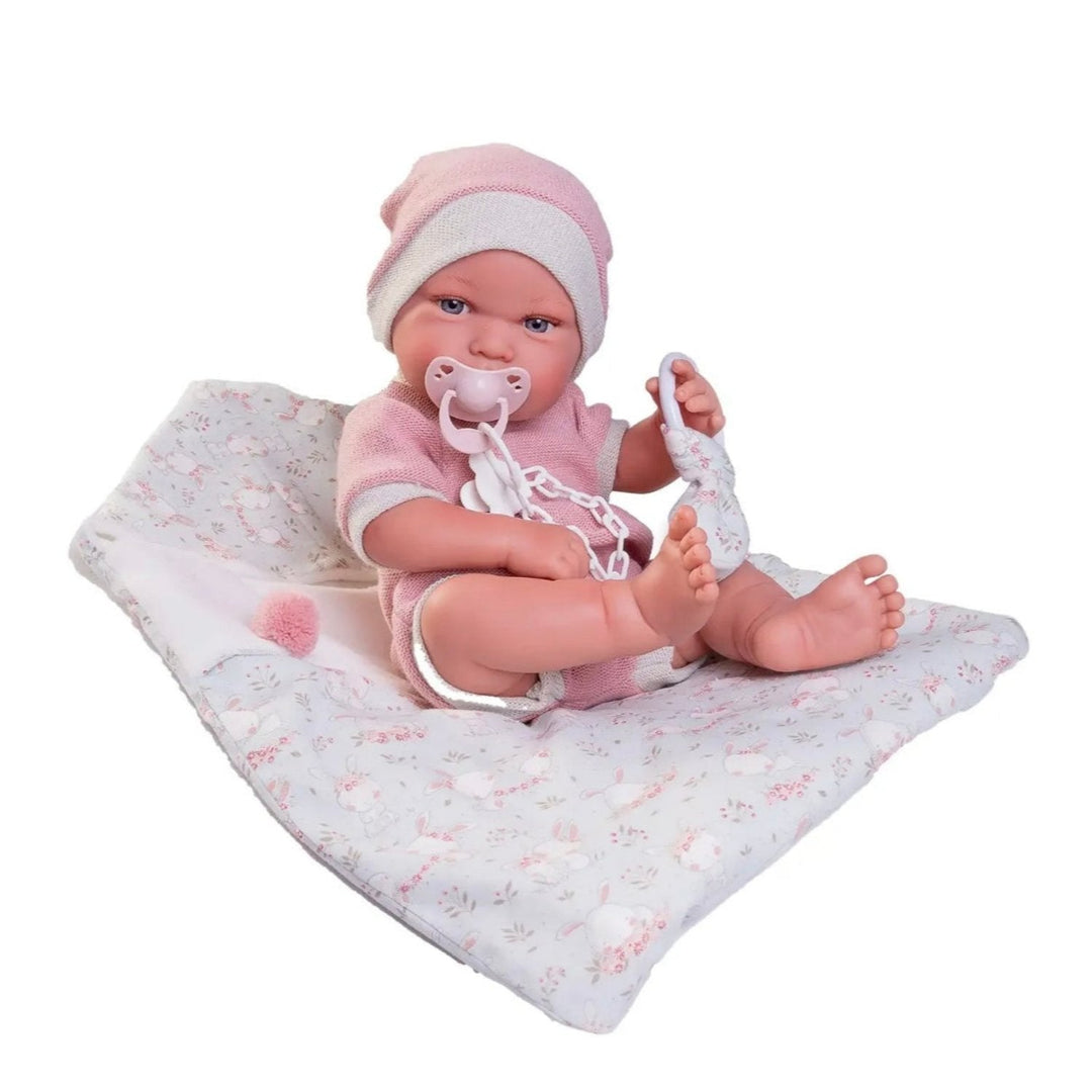 Antonio Juan Newborn Pipa Doll with Bunny Bag and Teether, 42cm, supplier gallery view 1