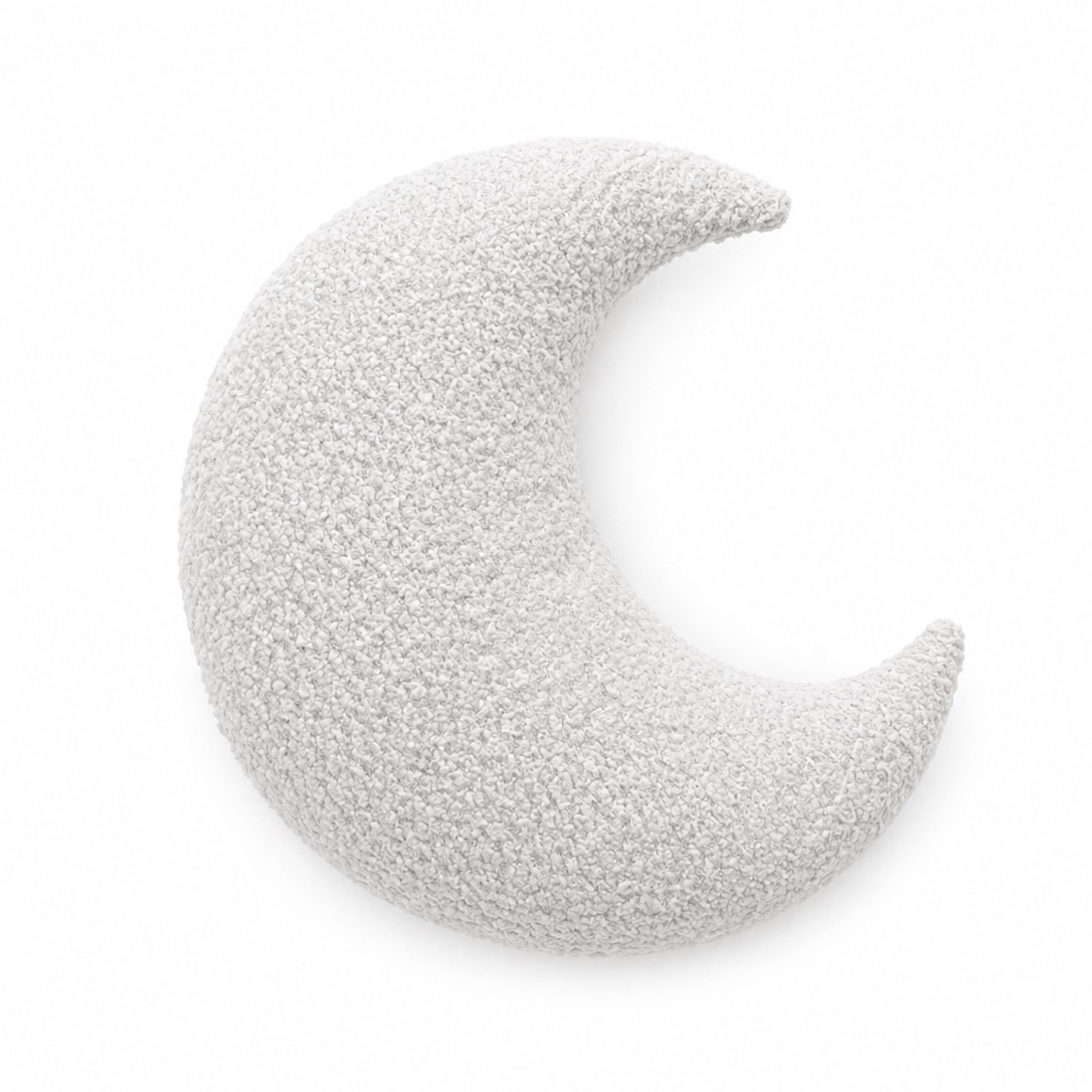 MeowBaby Moon Decorative Pillow in White Boucle fabric