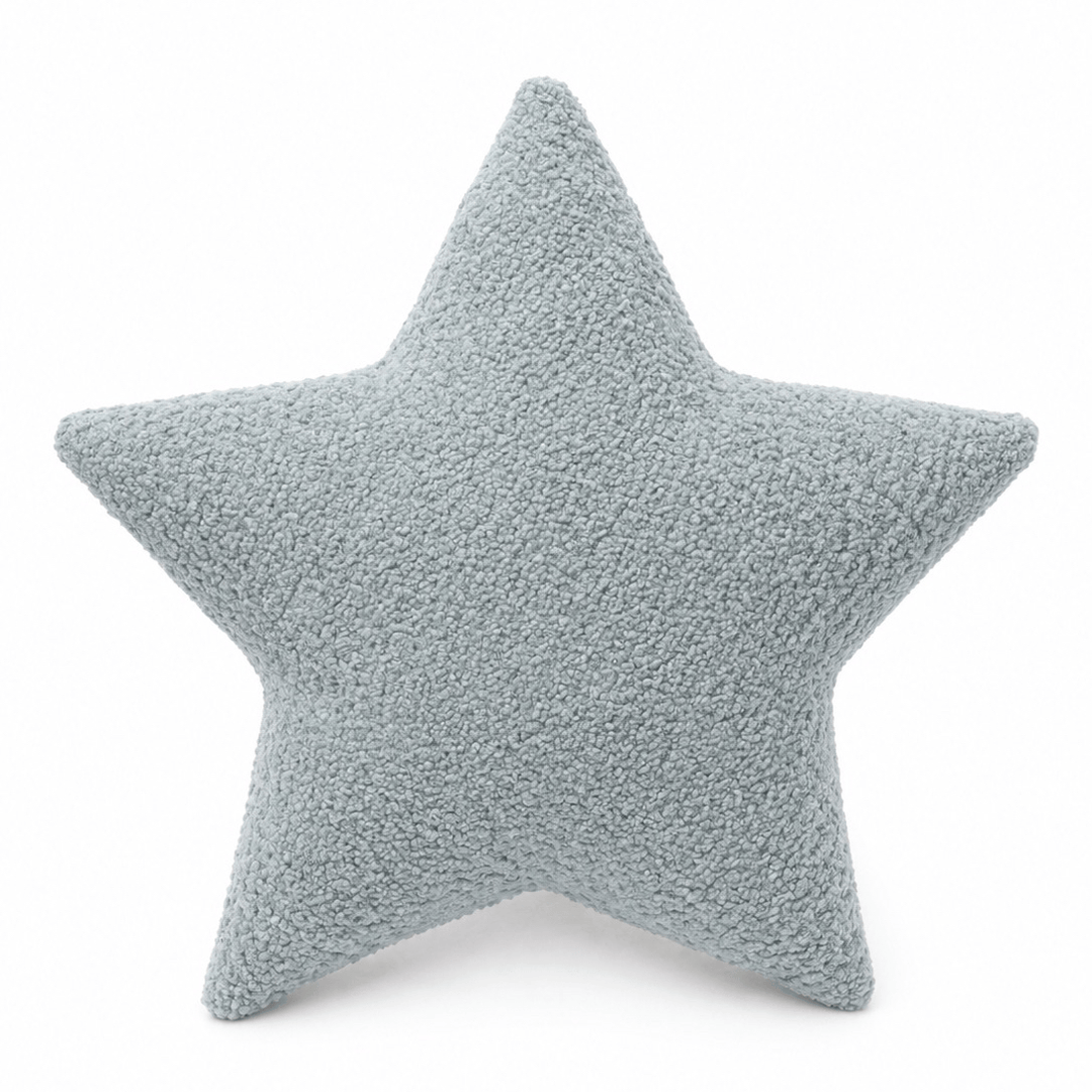 MeowBaby Star Decorative Pillow in Slate Blue Boucle fabric
