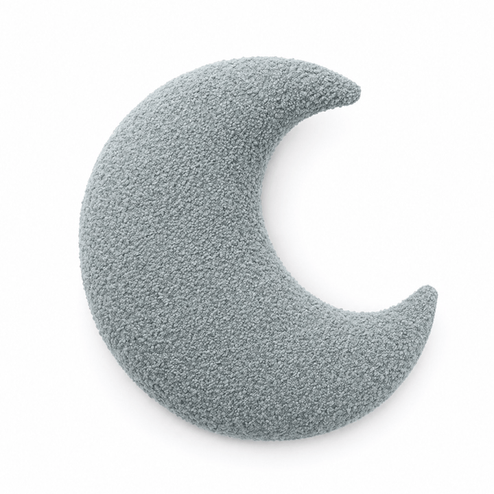 MeowBaby Moon Decorative Pillow in Slate Blue Boucle fabric