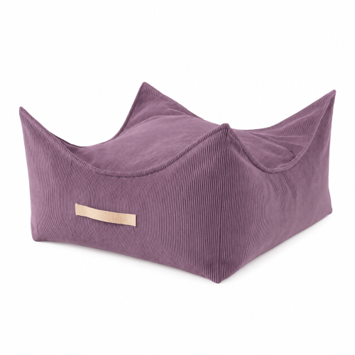 MeowBaby Square Puff in Slimcord Lavender corduroy