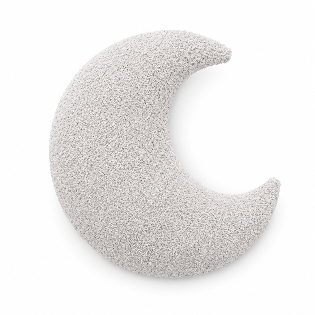 MeowBaby Moon Decorative Pillow in Dove Grey Boucle fabric