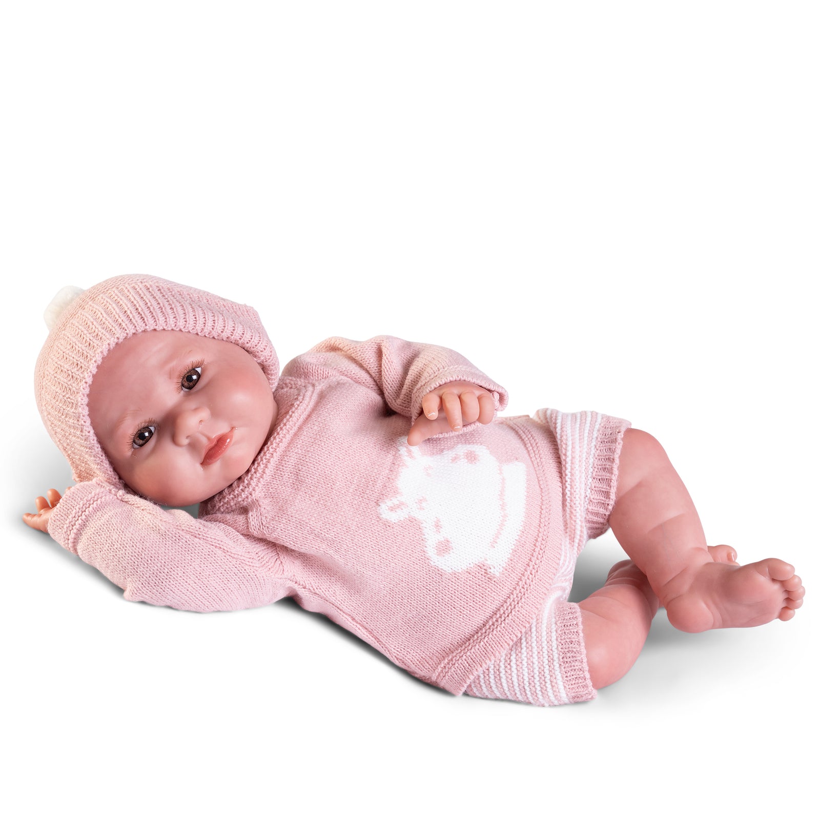 Antonio Juan Luca Lifelike Reborn Doll, 42cm, front-facing product photo showing full body and outfit