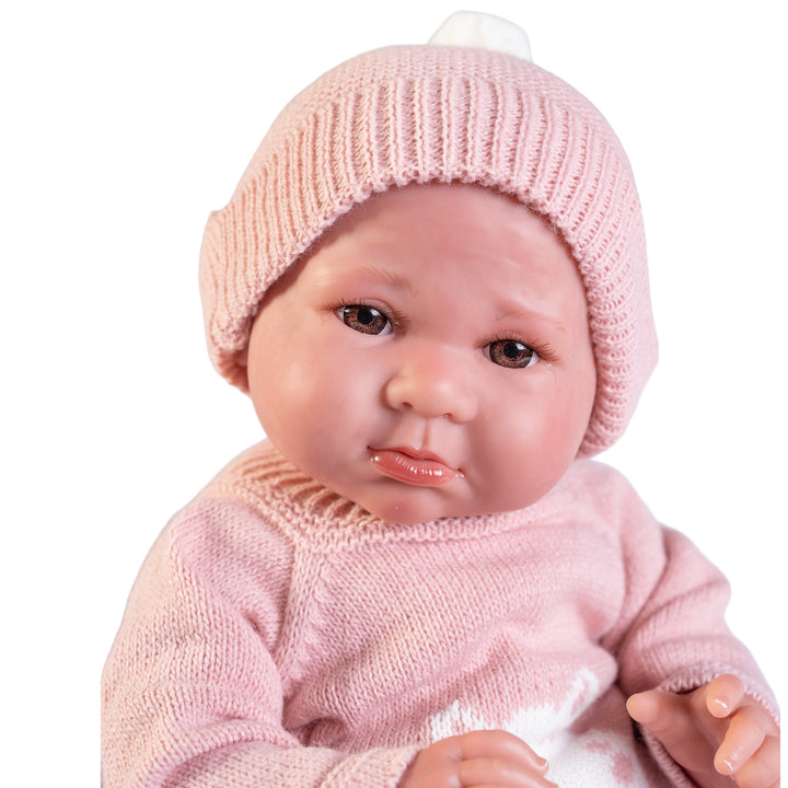 Antonio Juan Luca Lifelike Reborn Doll, 42cm, additional angle showing lifelike facial detail